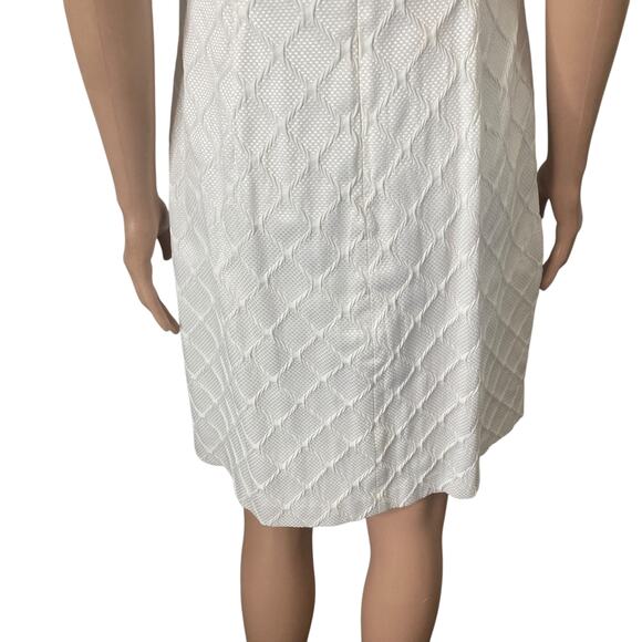 White House Black Market Dress Womens Size 8 White Textured Feel Summer Spring - Picture 11 of 12